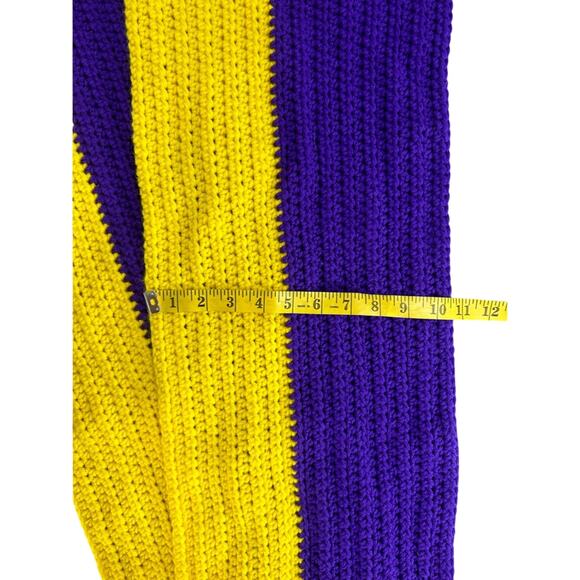 Handmade- two tone scarf- crochet - purple yellow one- Vikings - neck scarf - Picture 2 of 5